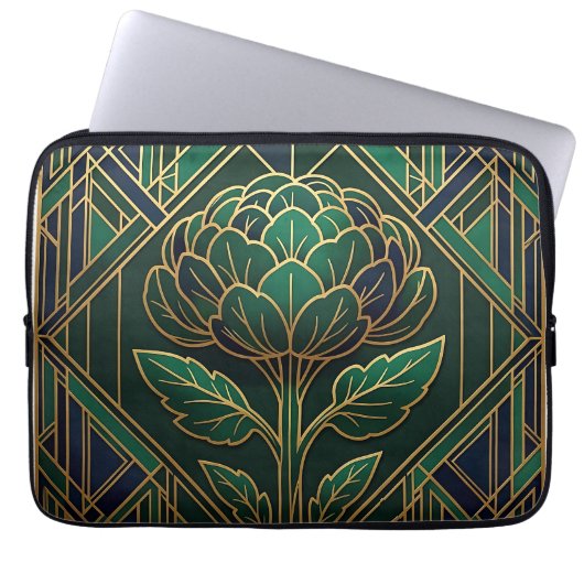 Art Deco Artischocke Laptopschutzhülle (Vorderseite)