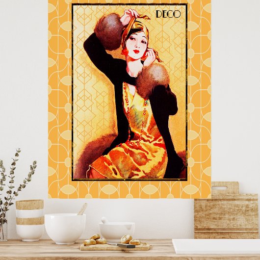 Art Deco Asian Beauty Poster (Küche)