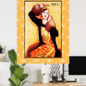 Art Deco Asian Beauty Poster (Heimbüro)