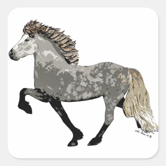 Art Deco Astrid Quadratischer Aufkleber (Vorderseite)