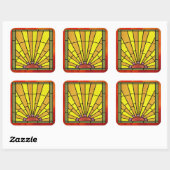 Art-Deco-Aufkleber aus Glas 3 Quadratischer Aufkleber (Blatt)