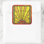 Art-Deco-Aufkleber aus Glas 3 Quadratischer Aufkleber (Tasche)