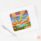 Art-Deco-Aufkleber aus Hartglas 1 Quadratischer Aufkleber (Umschlag)