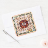 Art-Deco-Aufkleber aus Hartglas 2 Quadratischer Aufkleber (Umschlag)