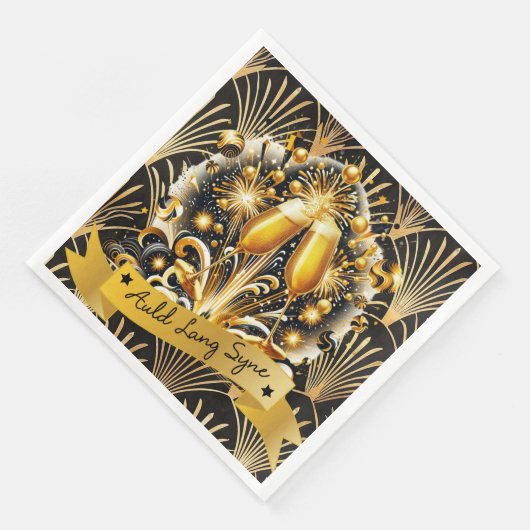 Art Deco Auld Lang Syne Serviette (Ecke)