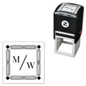 Art Deco aus Paar 2 Initial Monogram Diag Spacer Permastempel (Beispiel)