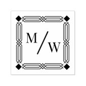 Art Deco aus Paar 2 Initial Monogram Diag Spacer Permastempel (Design)