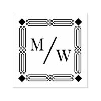 Art Deco aus Paar 2 Initial Monogram Diag Spacer