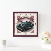 Art-Deco-Auto Quadratische Wanduhr (Zuhause)