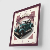 Art-Deco-Auto Quadratische Wanduhr (Winkel)