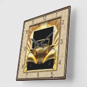 Art-Deco-Auto Quadratische Wanduhr (Winkel)