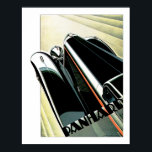 Art Deco Automobile Poster<br><div class="desc">Vintage Art Deco Automobile Illustration.</div>
