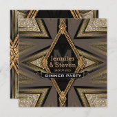 Art Deco Aztec Earth Dinner Party Einladungen (Vorne/Hinten)