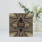 Art Deco Aztec Earth Dinner Party Einladungen (Stehend Vorderseite)