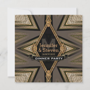 Art Deco Azteken-Erde-Einladungen zur Dinnerparty Einladung