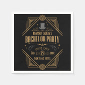 Art Deco Bachelor Party Speakeasy Gefallen Serviette (Vorderseite)