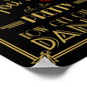 Art Deco Badezimmer Jetzt aussteigen & tanzen Poster (Ecke)