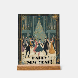 Art Deco Ballsaal Tanz Frohes Neues Jahr Acrylschild