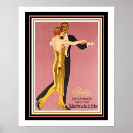 Art Deco "Bally Chausures" Poster 16 x 20 (Vorne)