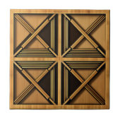 Art Deco Bamboo Geometrisches Tile Fliese (Vorderseite)