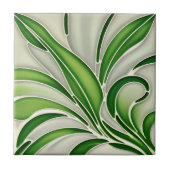 Art Deco Bamboo Leaf Tile Fliese (Vorderseite)