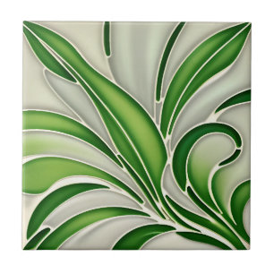 Art Deco Bamboo Leaf Tile Fliese