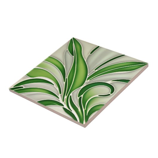 Art Deco Bamboo Leaf Tile Fliese (Seite)
