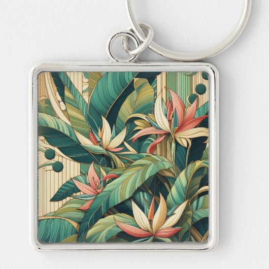 Art Deco Banana Leaf Schlüsselanhänger (Vorne)