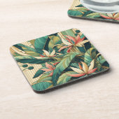 Art Deco Banana Leaf Untersetzer Set (Linke Seite)