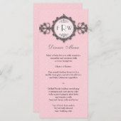 Art Deco Band Pink Wedding Menu Menükarte (Vorne/Hinten)