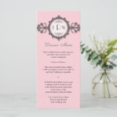Art Deco Band Pink Wedding Menu Menükarte (Stehend Vorderseite)