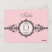 Art Deco Band Rosa Tischnummer Card (Rückseite)