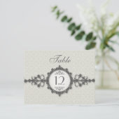 Art Deco Band Taupe Tischnummer Card (Stehend Vorderseite)