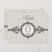 Art Deco Band Taupe Tischnummer Card (Vorne/Hinten)