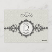 Art Deco Band Taupe Tischnummer Card (Rückseite)