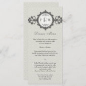 Art Deco Band Taupe Wedding Menü Menükarte (Vorne/Hinten)