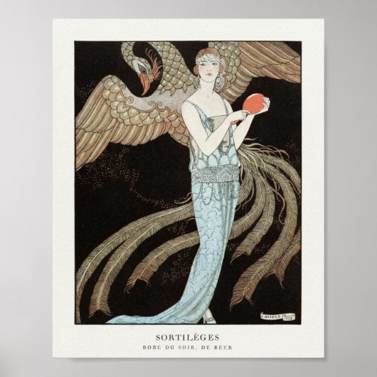 Art Deco Barbier Fashion Illustration Poster (Vorne)