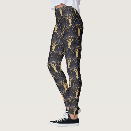 Art Deco Bat Muster Leggings (Links)