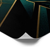 Art Deco Bear Mountain Climb Golden Path Poster (Ecke)