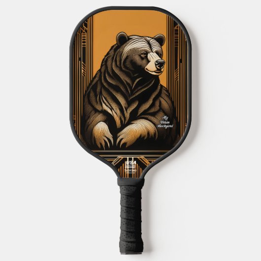 Art Deco Bear Personalisiert Pickleball Paddel Pickleball Schläger (Vorderseite)