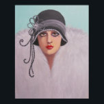 Art Deco Beauty, Poster<br><div class="desc">Original Acrylporträtmalerei einer Dame aus der Zeit des Dekos, ... ... ... sehr modern,  elegant und schön,  alle in Fellen gekleidet,  und ein stilvoller Hut. Ein großartiger Akzent,  um Ihrer Wohngestaltung hinzuzufügen. Auch macht für ein großartiges Geschenk.</div>