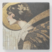 Art Deco Beauty Steinuntersetzer (Vorderseite)