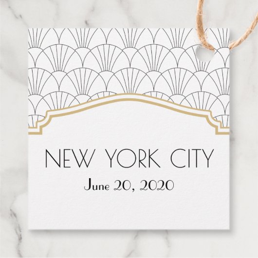 Art Deco Begrüßungstags Geschenkanhänger (Rückseite)