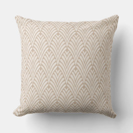Art Deco Beige Geometric Throw Kissen