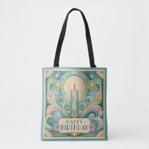 Art Deco beleuchtete Kerzen-Geburtstagskarte Tasche