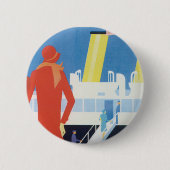 Art Deco Belgisches Ferry Poster Button (Vorderseite)