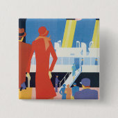 Art Deco Belgisches Ferry Poster Button (Vorderseite)