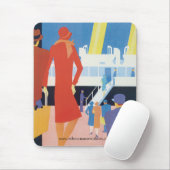 Art Deco Belgisches Ferry Poster Mousepad (Mit Mouse)