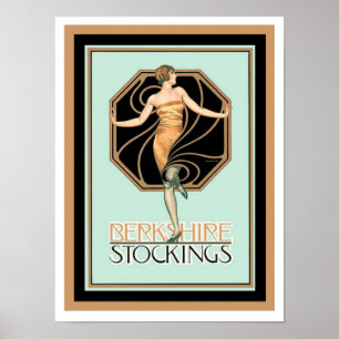 Art Deco Berkshire Strumpfhosen Werbeplakat 12 x 1 Poster