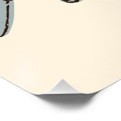 Art Deco Bi-Flugzeug - Blau ohne Text. Poster (Ecke)